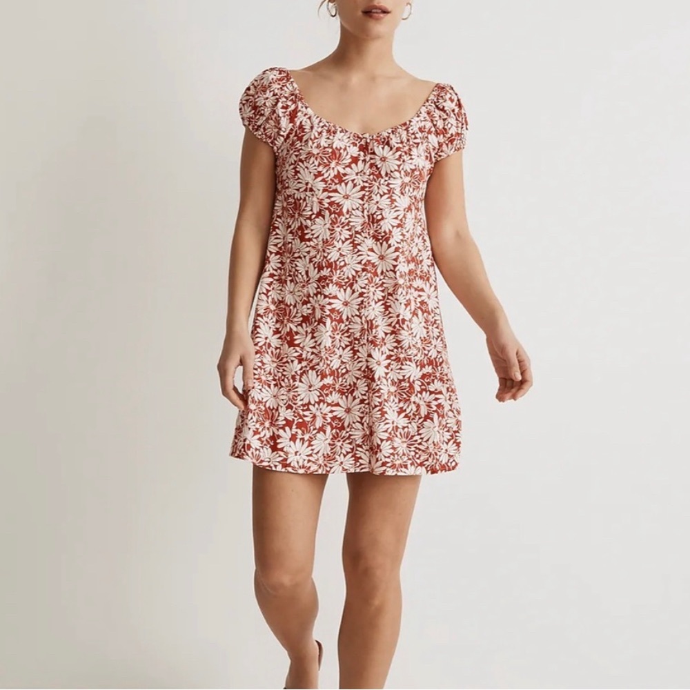 Madewell margie linen floral dress size 8